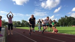 Foto: Büro Seidenath, 50-Meter-Lauf mit Bürgermeister Johannes Kneidl